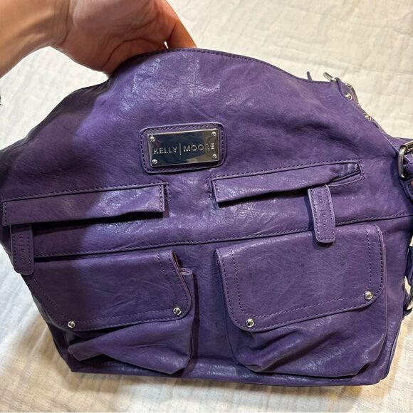 Kelly Moore Camera Bag The Libby Shoulder Bag Purple with Purple Lining - Picture 2 of 11